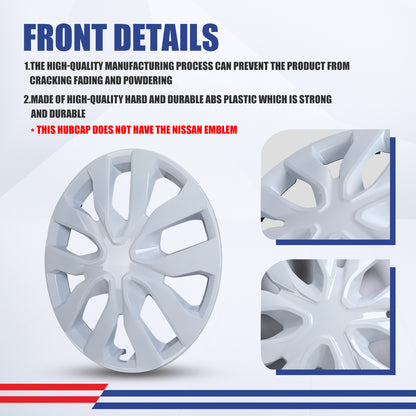 WINJET 17' Hubcaps Wheel Rims Cover for 2014-2020 NISSAN ROGUE  - White