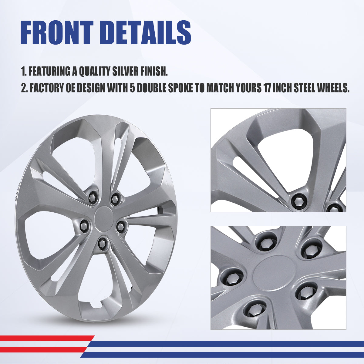 WINJET 17' Hubcaps Wheel Rims Cover for 2024-2026 Chevy Trax - Lacquer