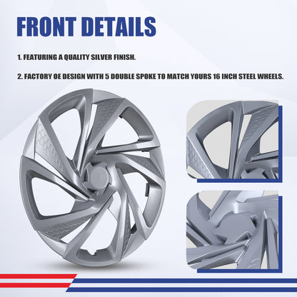 WINJET 16' Hubcaps Wheel Rims Cover for 2017-2023 Subaru Impreza Sedan/Wagon - Lacquer