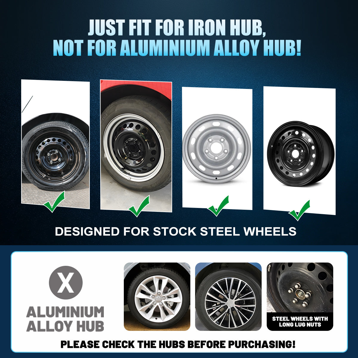 WINJET 17" Universal Wheel Covers Hubcaps - White Rabbit