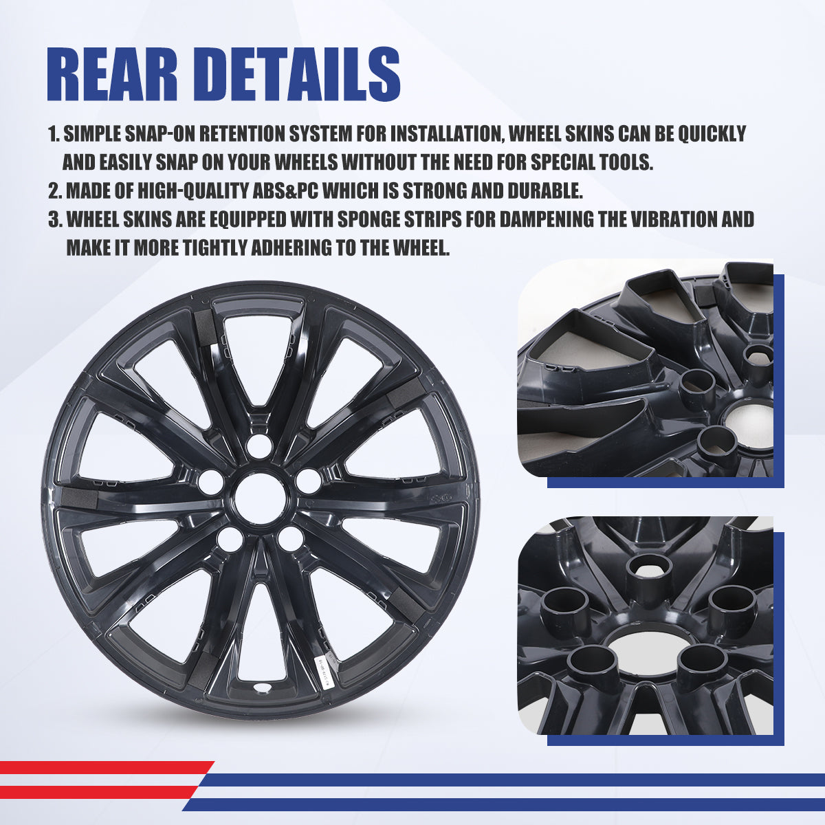 WINJET 18' Hubcaps Wheel Rims Cover for 2023-2025 HONDA CR-V EX / EX-L model - Matte Black