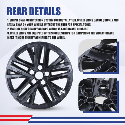 WINJET 18' Alloy Wheel Skin for 2025-2026 Toyota Camry Hybrid SE/ XLE model - Matte Black