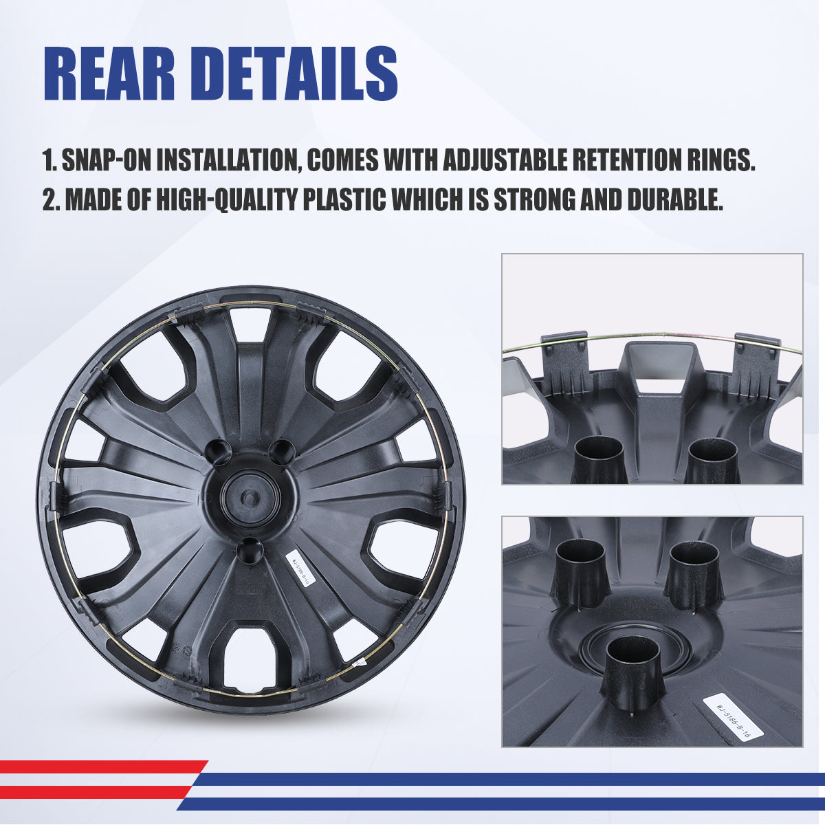 WINJET 16' Hubcaps Wheel Rims Cover for 2014-2023 Ford Transit Connect  - Lacquer