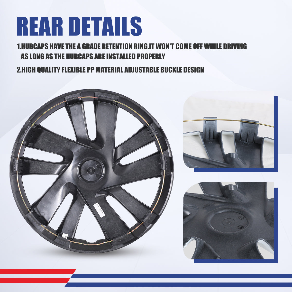 WINJET 15' Hubcaps Wheel Rims Cover for 2013-2021 NISSAN NV200 - White