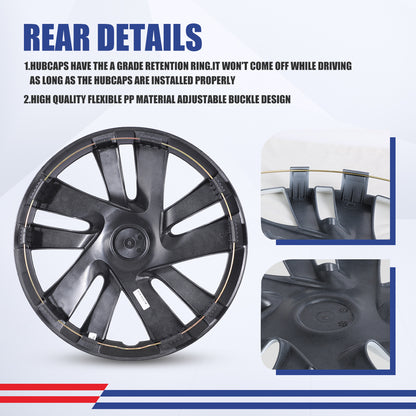 WINJET 15' Hubcaps Wheel Rims Cover for 2013-2021 NISSAN NV200 - White