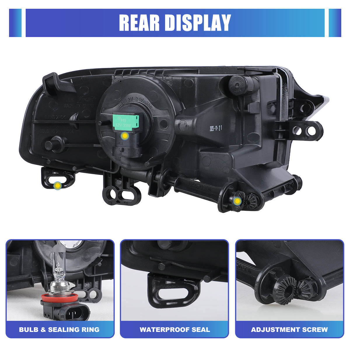 For 2015-2016 AUDI A3 sedan Replacement Fog Light - Smoke