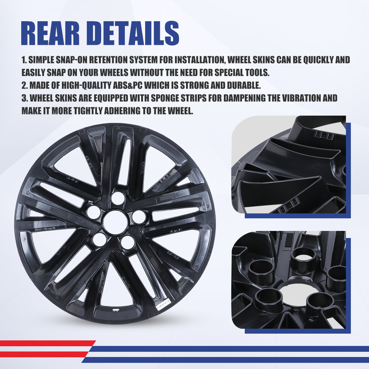 WINJET 18' Alloy Wheel Skin for 2025-2026 Toyota Camry Hybrid SE/ XLE model - Black Lacquer