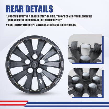 WINJET 16' Hubcaps Wheel Rims Cover for 2013-2019 NISSAN SENTRA & 2011-2017 NISSAN LEAF  - White