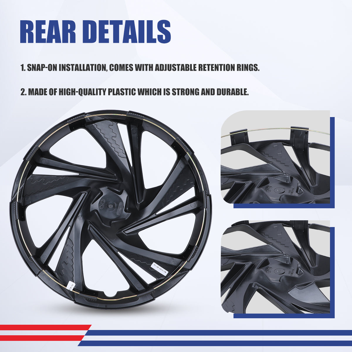 WINJET 16' Hubcaps Wheel Rims Cover for 2017-2023 Subaru Impreza Sedan/Wagon - Matte Black