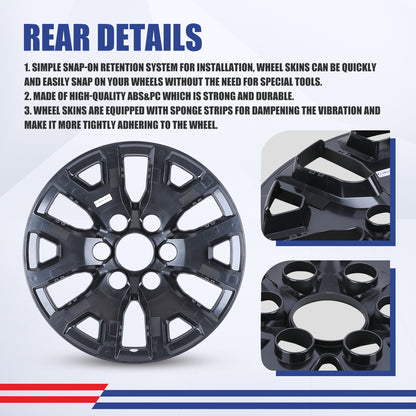 WINJET 17' Alloy Wheel Skin for 2024-2026 Toyota Tacoma - Matte Black