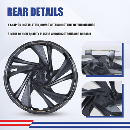 WINJET 16' Hubcaps Wheel Rims Cover for 2017-2023 Subaru Impreza Sedan/Wagon - Lacquer