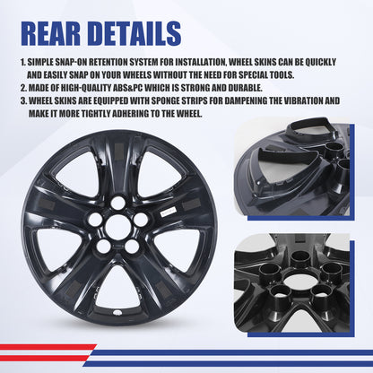 WINJET 17' Hubcaps Wheel Rims Cover for 2019-2026 TOYOTA RAV4 XLE, HYBRID XLE,LE - Matte Black