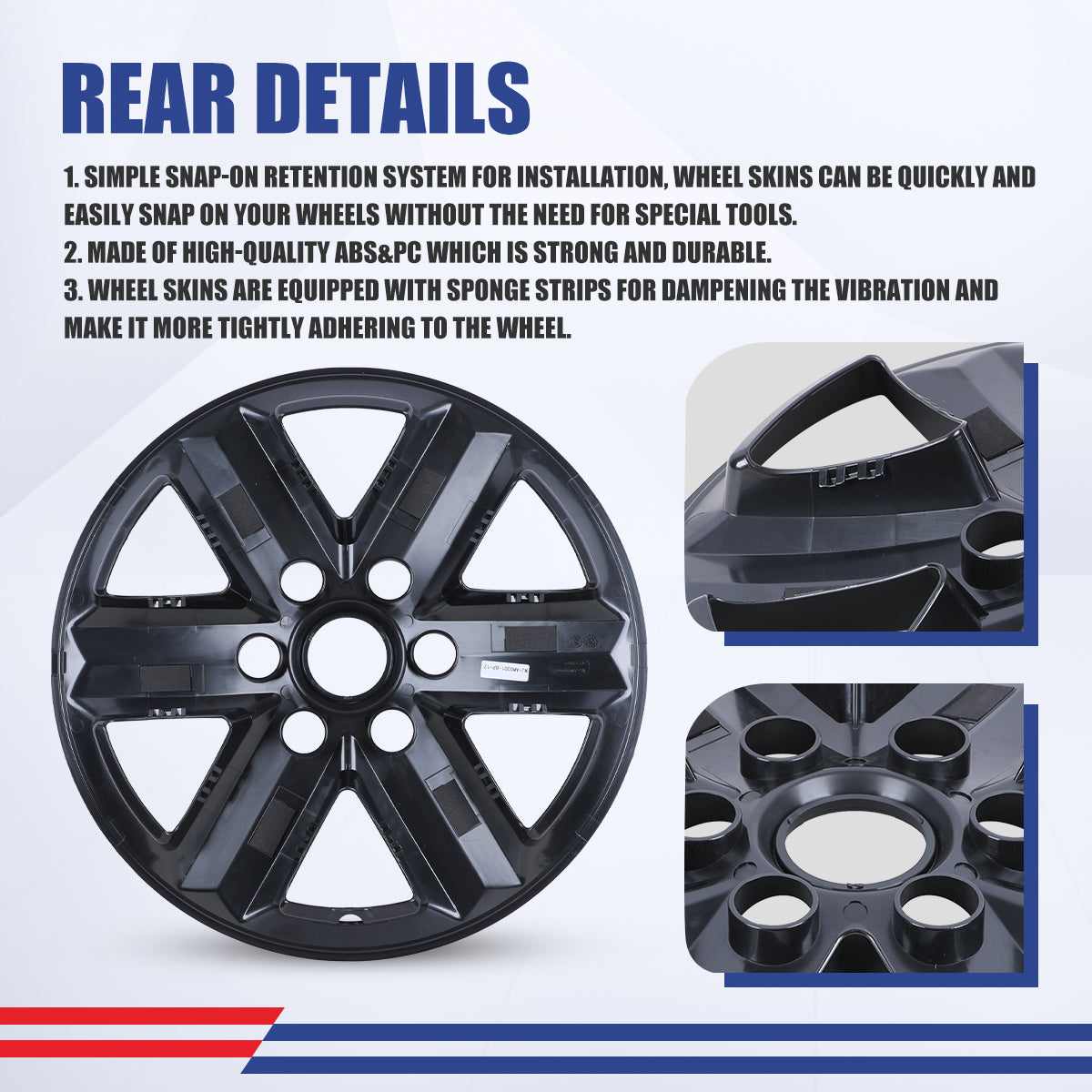 WINJET 17' Alloy Wheel Skin for 2021-2025 Ford F-150 XL XLT model - Matte Black