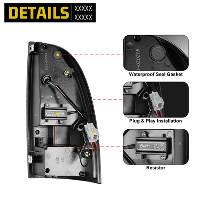 For 2005-2015 Toyota Tacoma Tail Lights LED Assembly OEM Replacement - Matte Black / Smoke