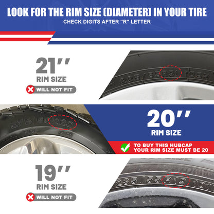 WINJET 20' Hubcaps Wheel Rims Cover for 2013-2018 DODGE RAM 1500/ 2019-2023 DODGE RAM 1500 CLASSIC  - Black Lacquer