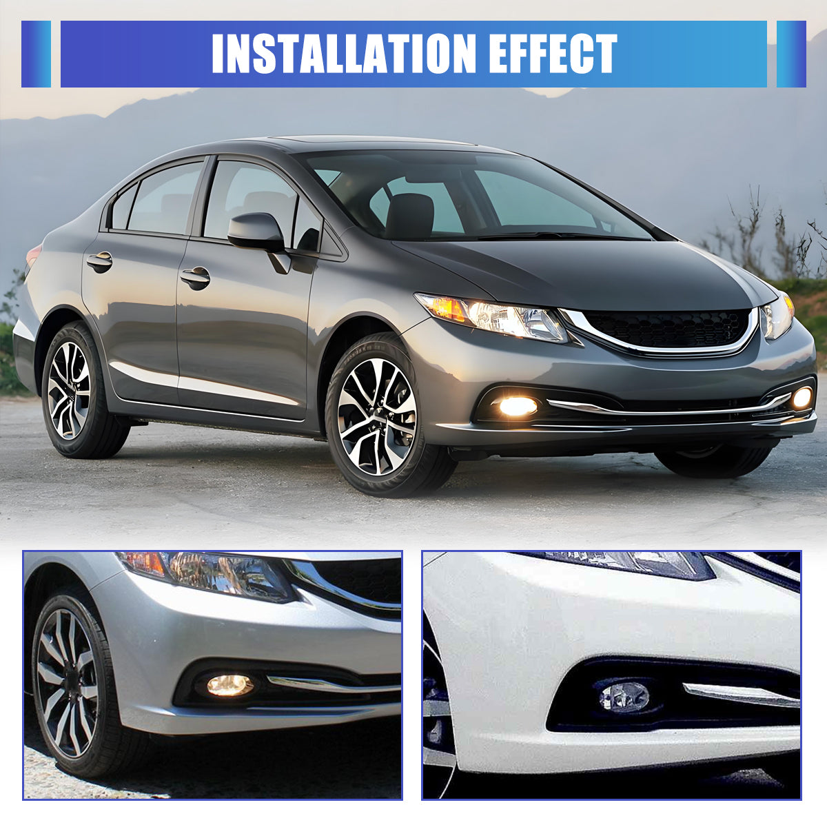 For 2013-2015 Honda Civic LX,EX-L,Touring Sedan Fog Light Cover