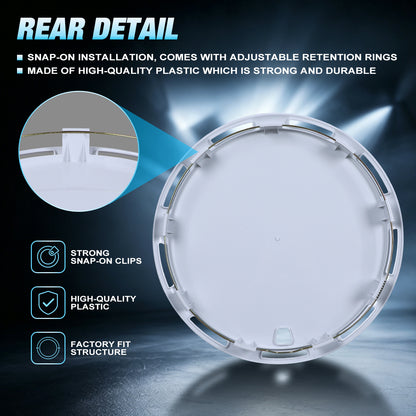 WINJET 17" Universal Wheel Covers Hubcaps - White Rabbit