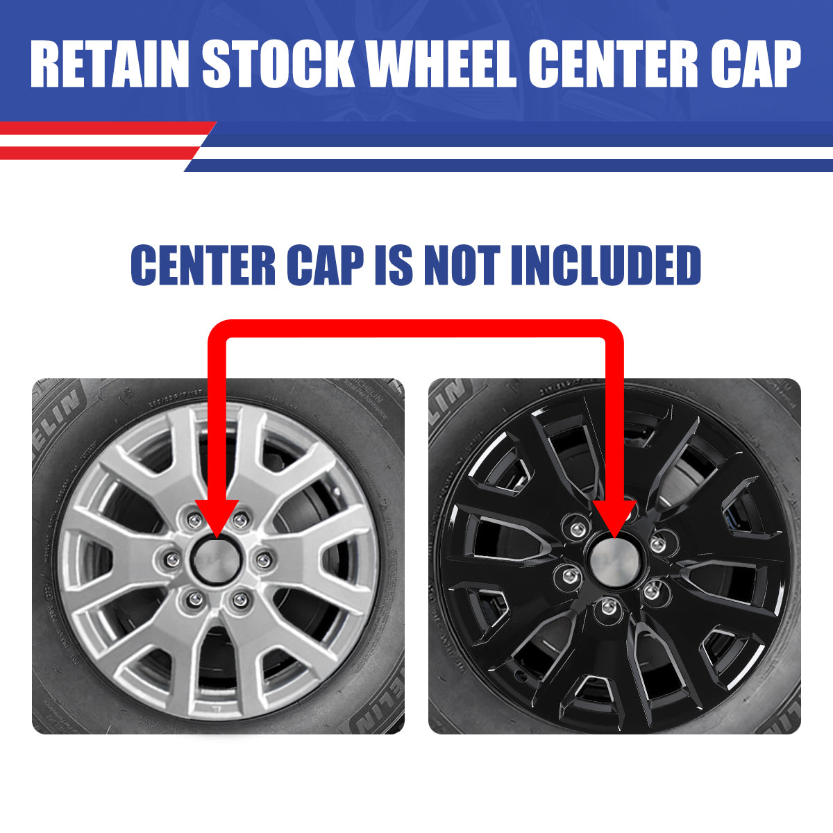 WINJET 17' Alloy Wheel Skin for 2024-2026 Toyota Tacoma - Black Lacquer