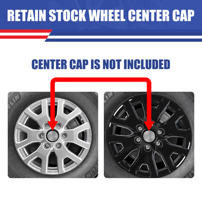 WINJET 17' Alloy Wheel Skin for 2024-2026 Toyota Tacoma - Black Lacquer