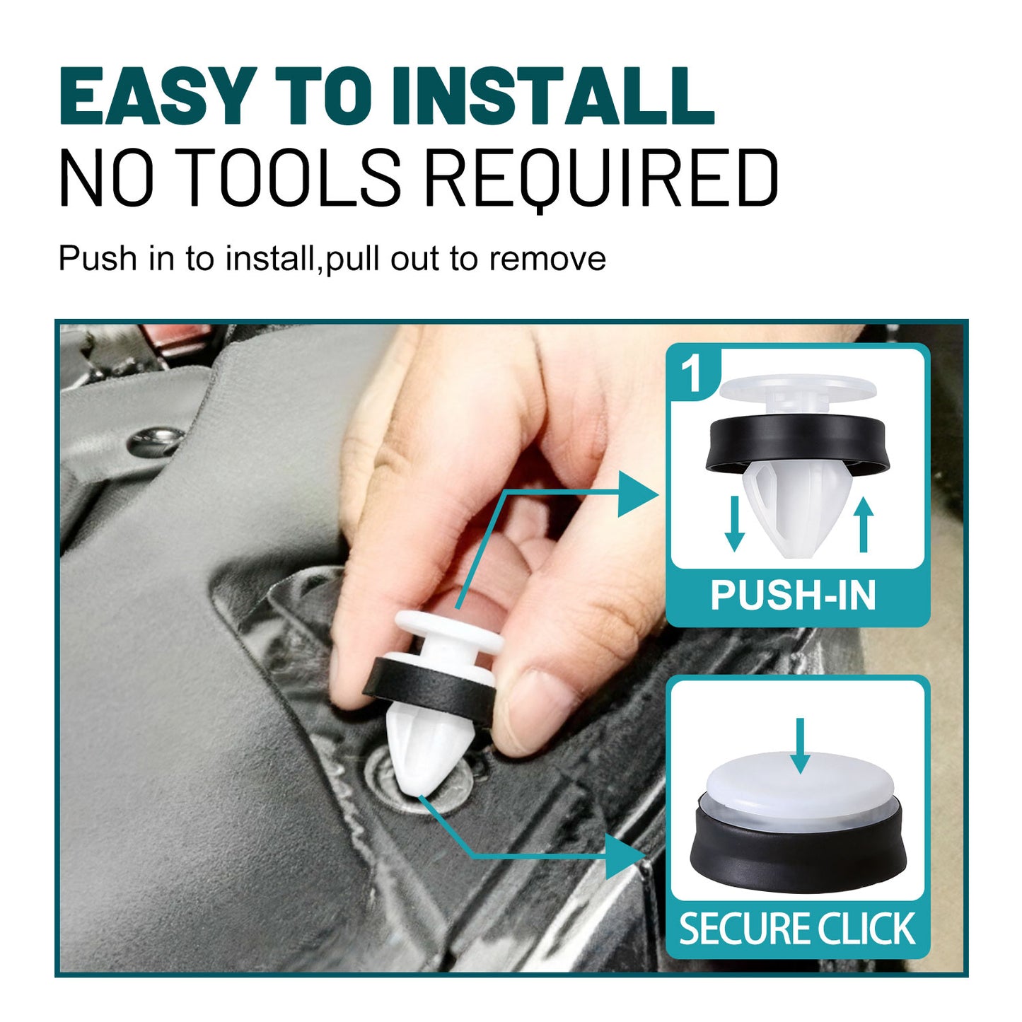 Premium Bumper, Fender & Engine Splash Shield Retainer Clips Set for Ford