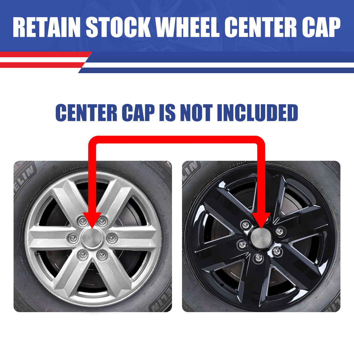 WINJET 17' Alloy Wheel Skin for 2021-2025 Ford F-150 XL XLT model - Black Lacquer