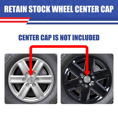 WINJET 17' Alloy Wheel Skin for 2021-2025 Ford F-150 XL XLT model - Black Lacquer