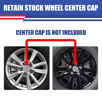 WINJET 16' Alloy Wheel Skin for 2025-2026 Toyota Camry Hybrid LE model - Black Lacquer
