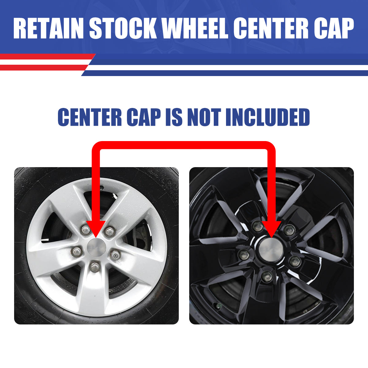 WINJET 17' Hubcaps Wheel Rims Cover for 2013-2018 DODGE RAM 1500/ 2019-2023 DODGE RAM 1500 CLASSIC - Matte Black