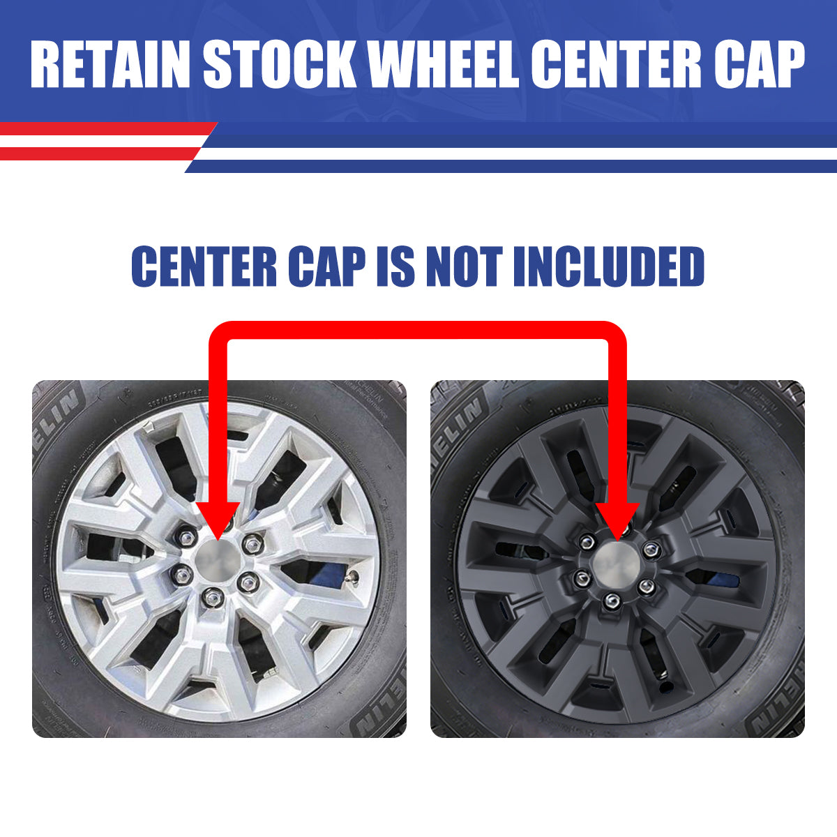 WINJET 17' Hubcaps Wheel Rims Cover for 2022-2024 NISSAN FRONTIER SV/2022-2026 NISSAN FRONTIER SL - Matte Black