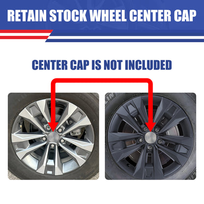 WINJET 17' Alloy Wheel Skin for 2025-2026 Chevrolet Equinox LT model - Matte Black
