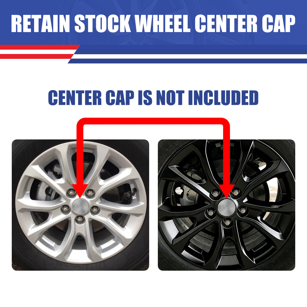 WINJET 17' Hubcaps Wheel Rims Cover for 2018-2021 CHEVROLET EQUINOX - Black Lacquer