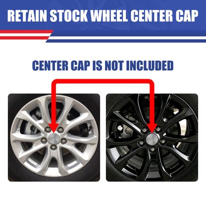 WINJET 17' Hubcaps Wheel Rims Cover for 2018-2021 CHEVROLET EQUINOX - Black Lacquer