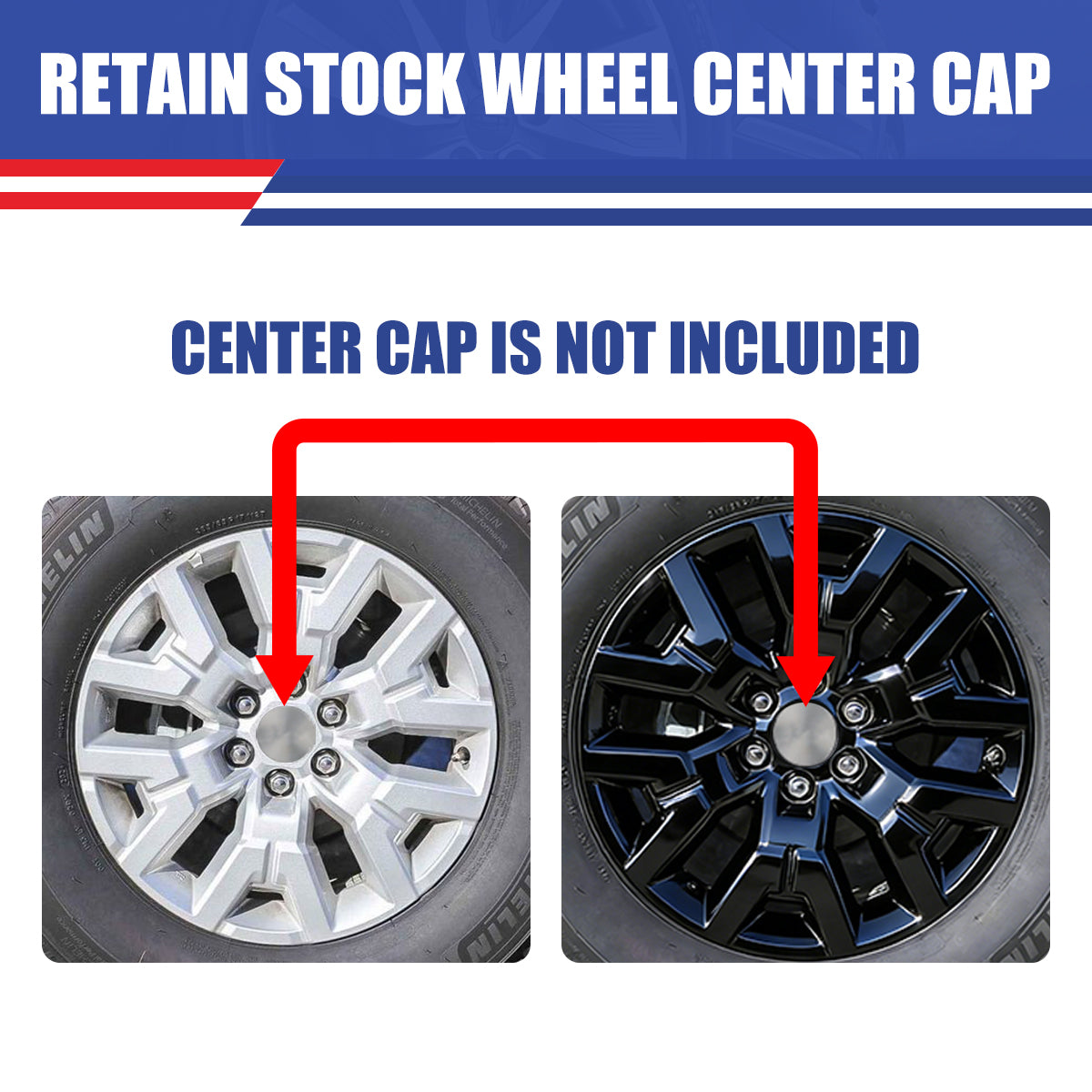 WINJET 17' Hubcaps Wheel Rims Cover for 2022-2024 NISSAN FRONTIER SV/2022-2026 NISSAN FRONTIER SL - Black Lacquer