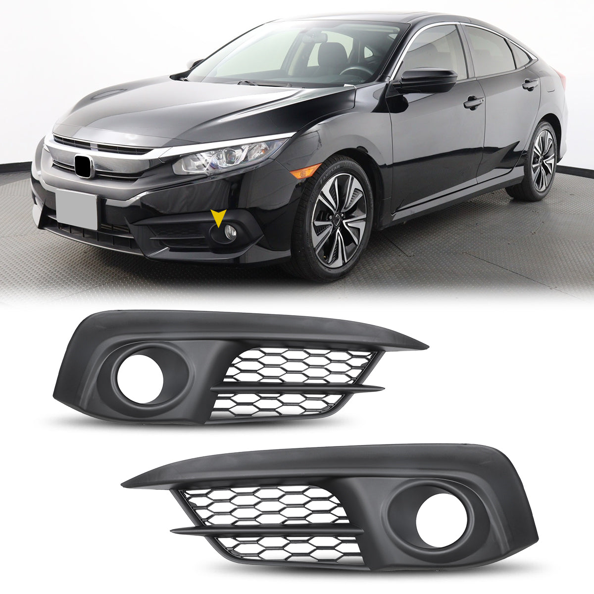 For 2016-2018 Honda Civic EX, EX-L, EX-T, LX Model Fog Light Cover