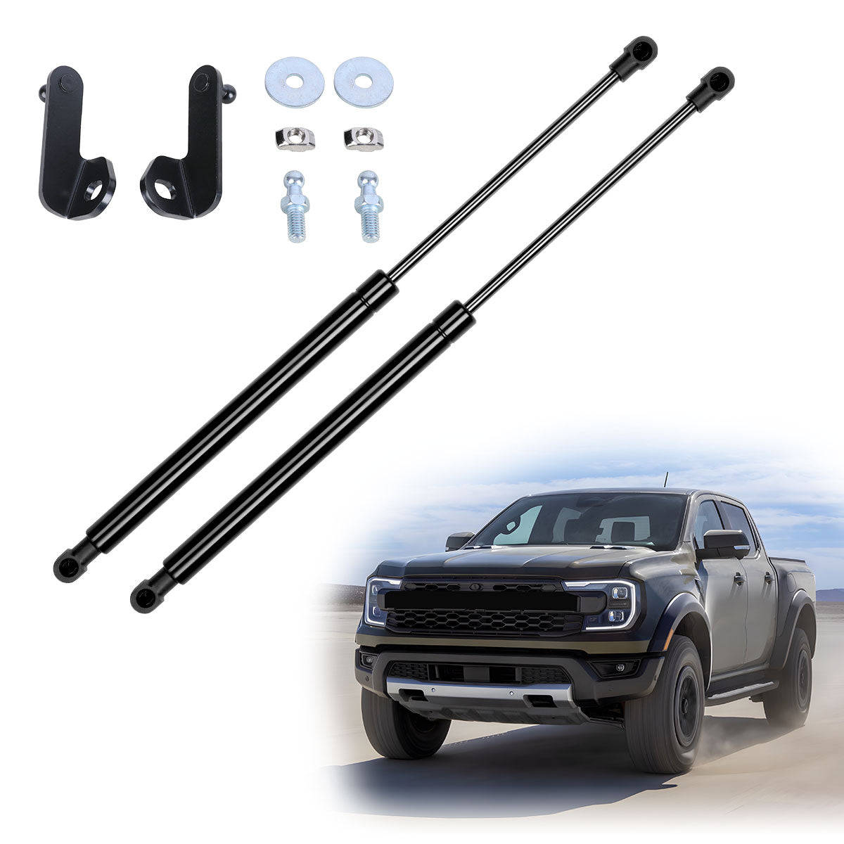 Hydraulic Hood Lift Supports for 2024-2026 Ford Ranger