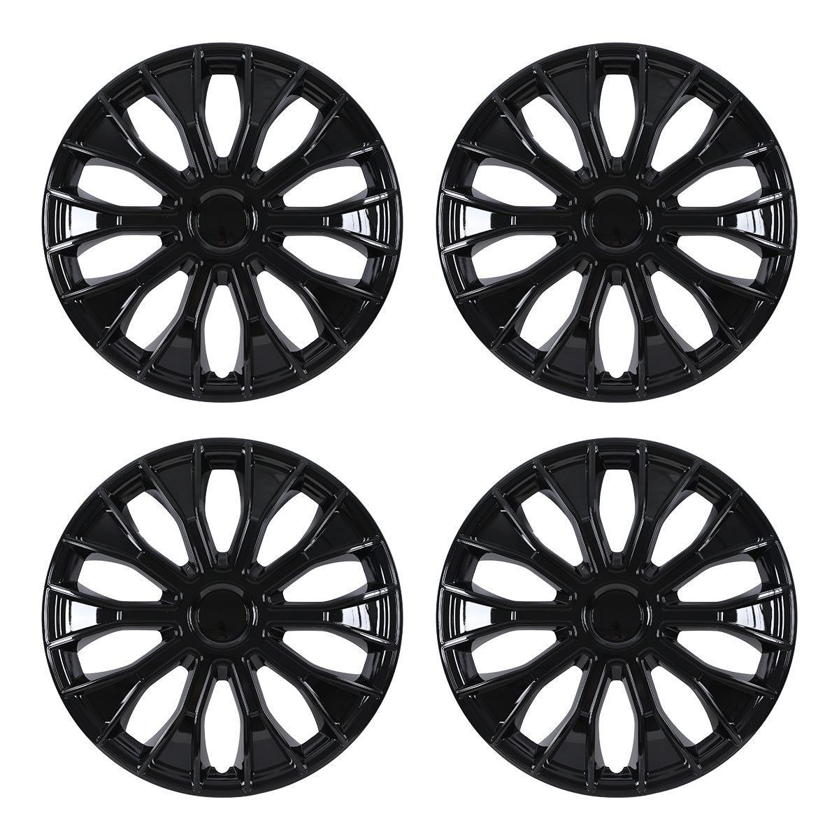 WINJET 16 inch Hubcaps Wheel Covers 5086 - Black Lacquer