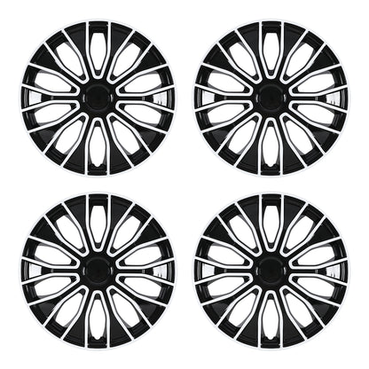WINJET 16 inch Hubcaps Wheel Covers 5086 - Black & White Lacquer