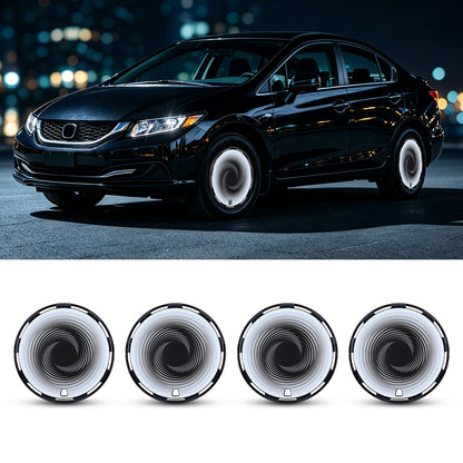 WINJET 15" Universal Wheel Covers Hubcaps - Black-Cloud Flow