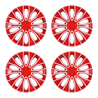 WINJET 16 inch Hubcaps Wheel Covers 5086 - White & Red Lacquer
