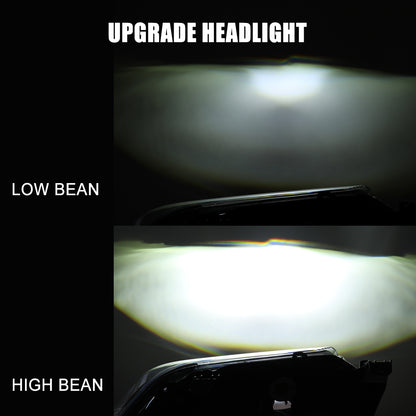 For 2014-2021 Toyota Tundra Full LED Projector Headlights - Matte Black / Clear