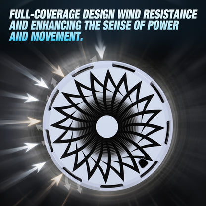 WINJET 15" Universal Wheel Covers Hubcaps - White-Flower Bloom