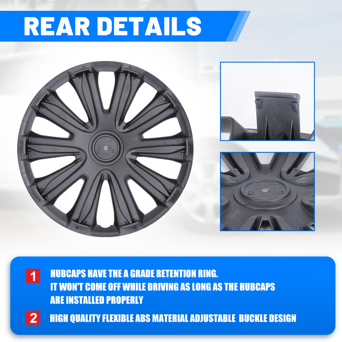 Translucent Hubcap WINJET 17 inch Hubcaps Wheel Covers 5083 - Black & White Lacquer ...