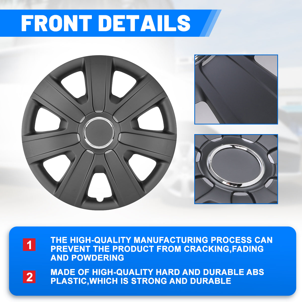 Hubcaps WINJET 14 inch Hubcaps Wheel Covers 5076 - Matte Black – Winjet Automotive