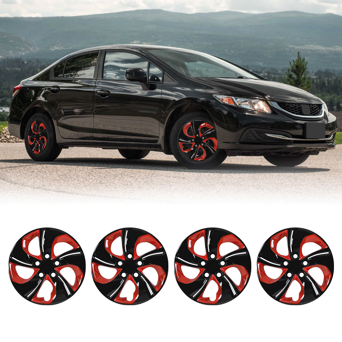 15' Hubcaps Wheel Rims Cover for 2013-2015 Honda Civic