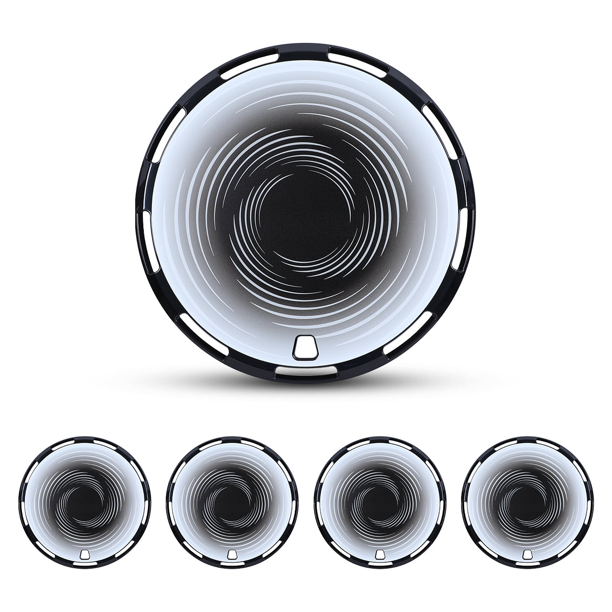 WINJET 15" Universal Wheel Covers Hubcaps - Black-Cloud Flow