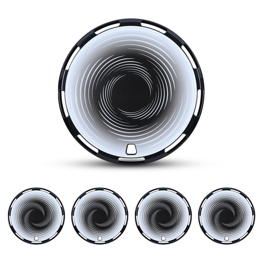 WINJET 14" Universal Wheel Covers Hubcaps - Black-Cloud Flow