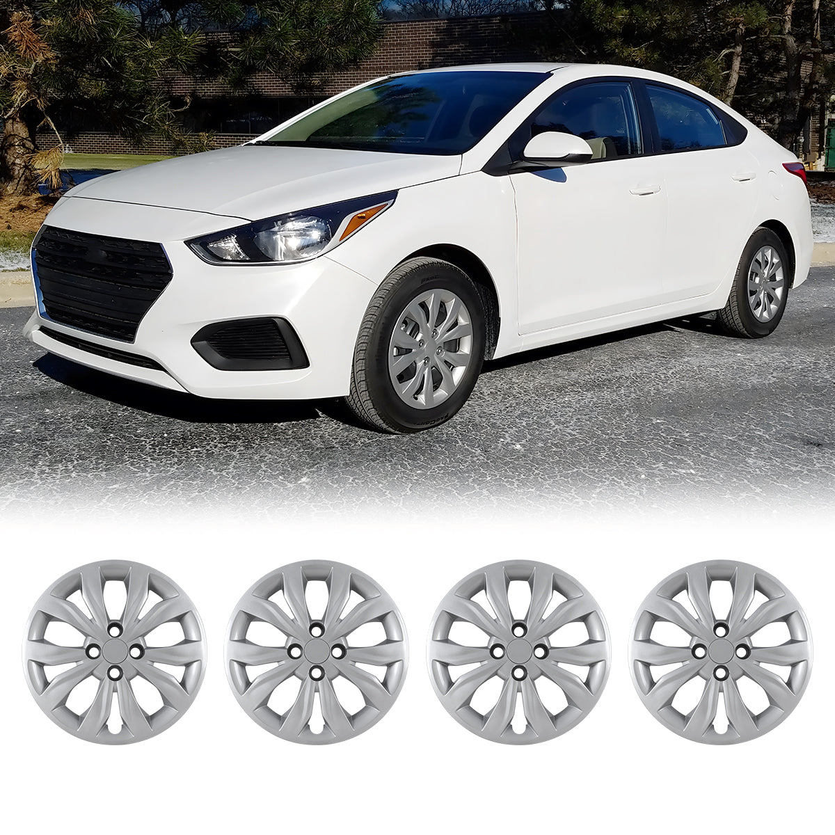 15' Hubcaps for 2018-2023 HYUNDAI ACCENT SEDAN/KIA RIO SEDAN