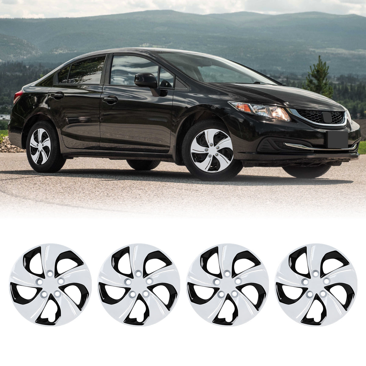 15' Hubcaps Wheel Rims Cover for 2013-2015 Honda Civic