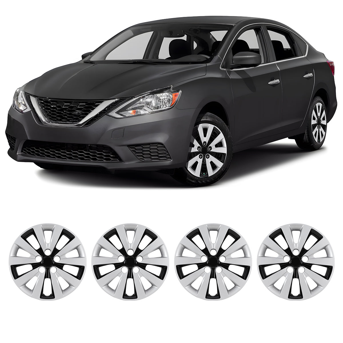 16' Hubcaps Wheel Rims Cover for 2011-2019 NISSAN SENTRA & LEAF