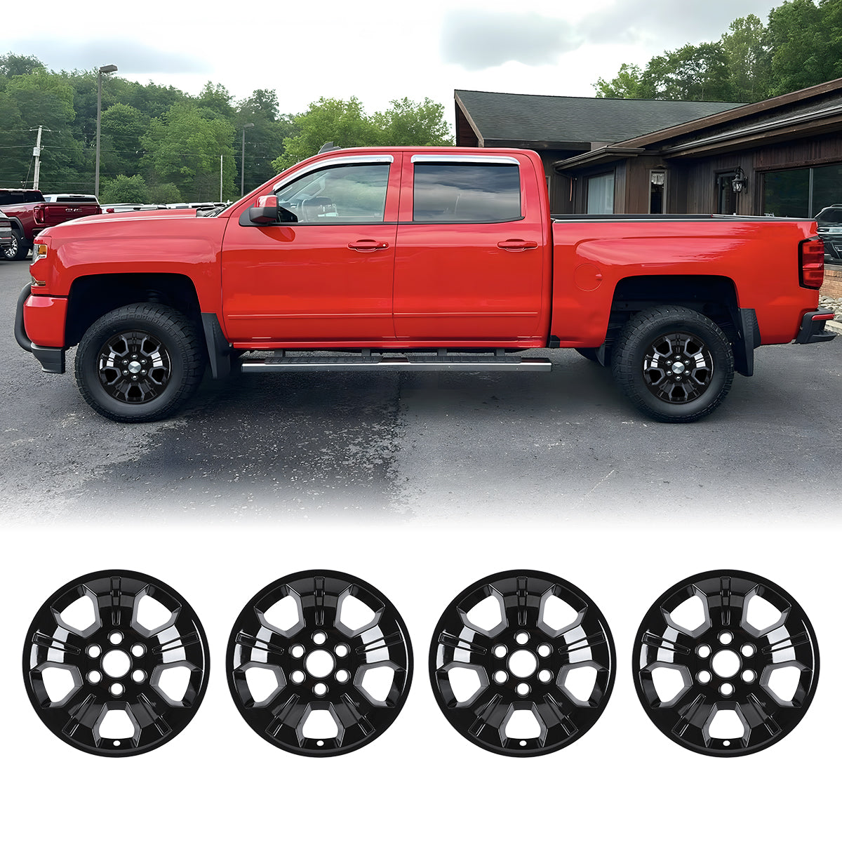18' Hubcaps Wheel Rims Cover for 2014-2019 Chevy Silverado
